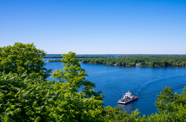 Lake on the Mountain with the Glenora ferry crossing